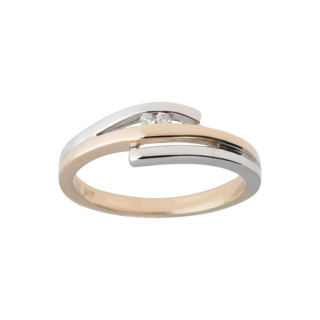 14kt ring bicolor m.0,03ct TW/SI