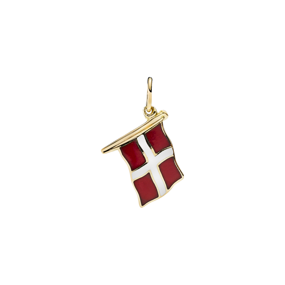 18kt det danske flag emalje