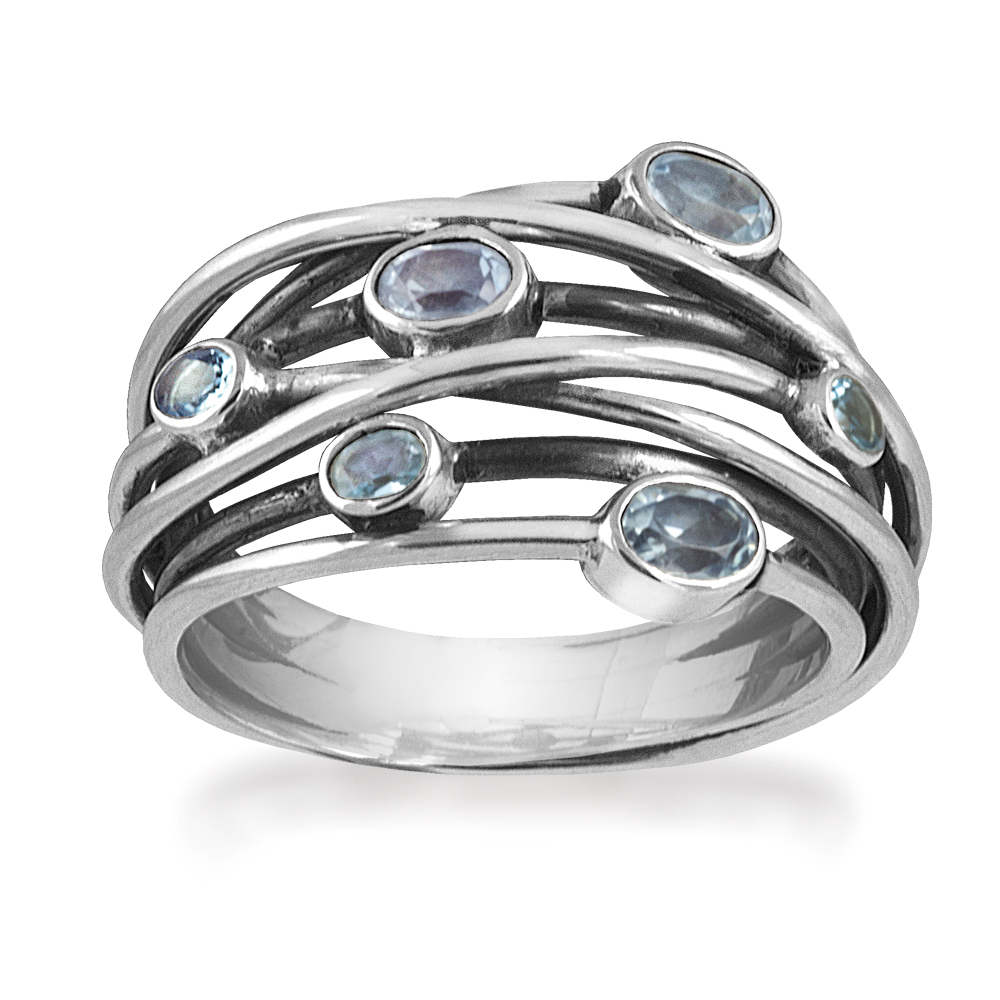Ring – Andromeda+Sky blue topas