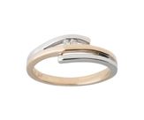 14 kt. guldring, bicolor m. 0,030 ct TW,SI