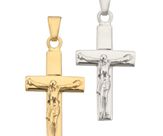 Bredt stolpekors m. Jesus, sølv eller guld