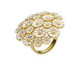 MARGUERIT RING MIX 9X5MM, 10X7,5MM FORGYLDT 925