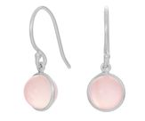 Rhd. sølv ørebøjle SWEETS52 rosa quartz 8mm
