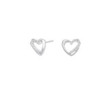 Rhod. sølv øreringe hjerte 8mm