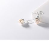 Sølv ørehæng m.dråb perler